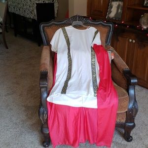 Mens Roman costume with red cape